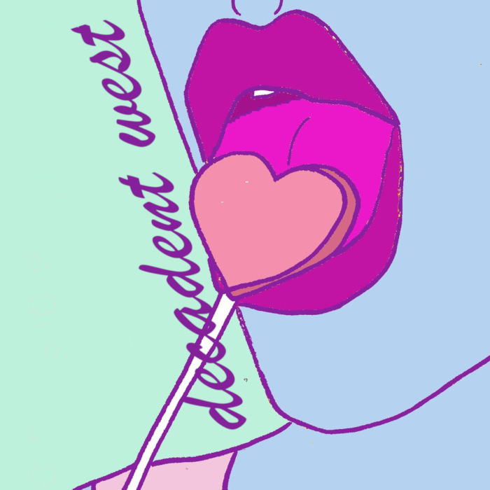 illustration of licking lollipop